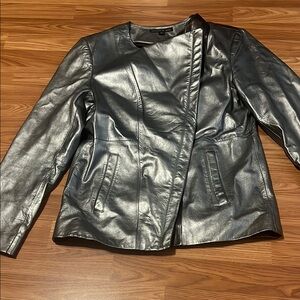 Preston & York Silver Leather Moto Jacket